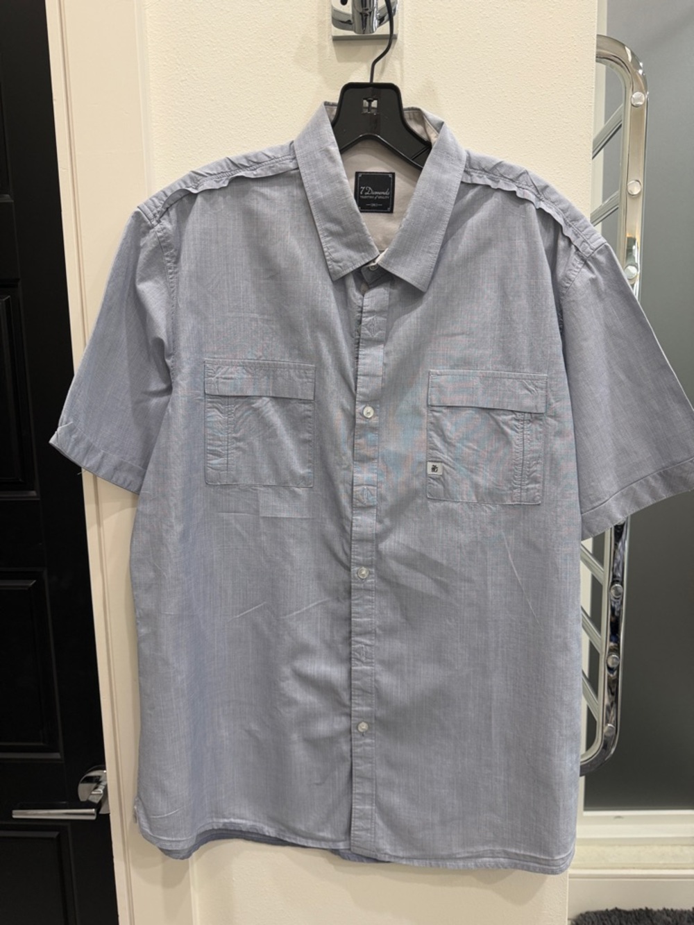 7 Diamonds Light Blue Short-Sleeve Button-Down Shirt